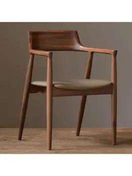 Офисный стул Nordic visitor из массива дерева для отдыха, полностью из массива дерева, стул для переговоров, современный домашний обеденный стул с креативной спинкой