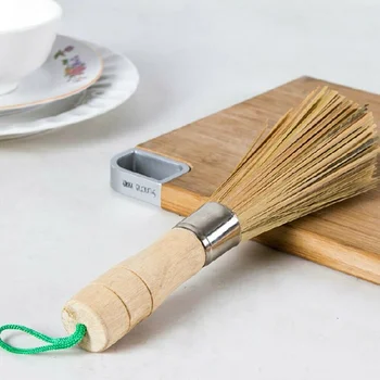 Бамбуковая щетка ручной работы, кухонная щетка для мытья посуды, антипригарное масло, деревянная ручка