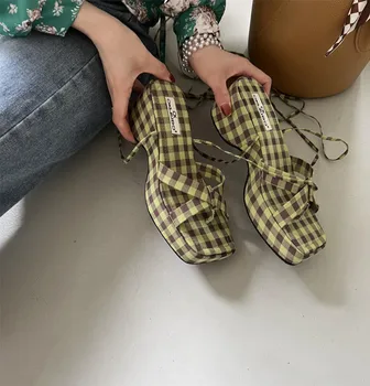 Однотонные босоножки с перекрестной шнуровкой 2023 года, Летняя женская обувь известного бренда, туфли-лодочки на высоком каблуке, повседневные женские туфли-лодочки.