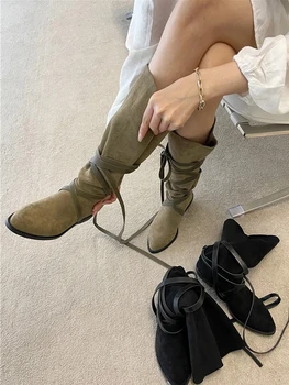 Сапоги, джинсовая женская обувь, Роскошные дизайнерские пикантные туфли на высоком каблуке, пикантная ковбойская резина, женская мода выше колена, средний размер