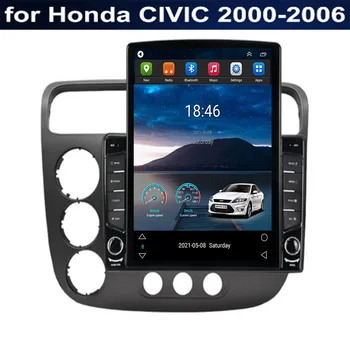 Для Tesla Style 2 Din Android 12 Автомагнитола Для Honda CIVIC 2000-2006 Мультимедийный Видеоплеер GPS Стерео Carplay DSP RDS Камера
