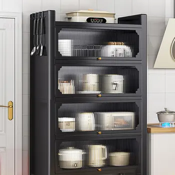 Современные кухонные шкафы Кухонная мебель от пола до потолка, Многослойный шкаф для хранения Простой шкаф для домашней посуды на колесиках