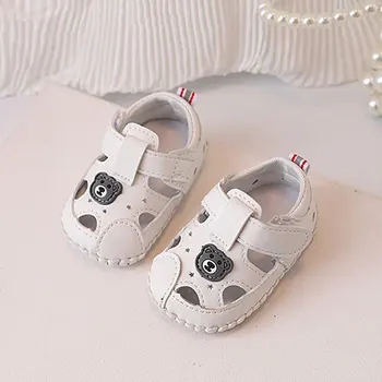 Детские Сандалии 0-2 лет, Мужская Летняя обувь для малышей, Женская Детская обувь с мягким дном, Мультяшная Детская Обувь