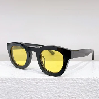 Круглые ацетатные солнцезащитные очки Rhude DARKSIDY в японском стиле, толстые тяжелые уличные черные очки Uv400, мужские оптические оригинальные очки