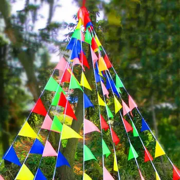 Многоцветный Маленький Подвесной Шнур Флаги Баннер Свадебное Торжество Принадлежности Для Вечеринок День Рождения Треугольный Баннер Гирлянда