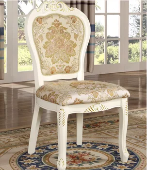 Европейский обеденный стул из массива дерева, домашний стул со спинкой, стул для макияжа в гостиной, стул для переговоров, американское кресло