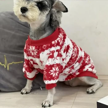 Фланелевая Рождественская одежда для маленьких собак, зимние теплые толстовки с капюшоном для домашних животных, жилет, милая одежда из лося, костюмы для щенков чихуахуа Йорка