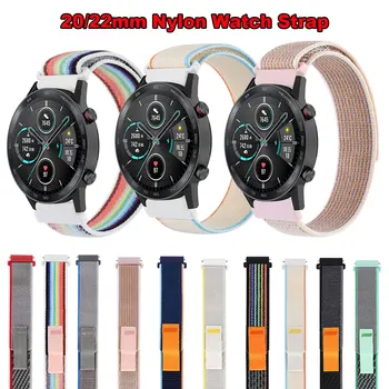 Ремешок для Samsung Galaxy Watch 3 4 Huawei GT GT2 GT3 42 мм 46 мм Нейлоновый Браслет на запястье SmartWatch Дышащий Ремешок для часов