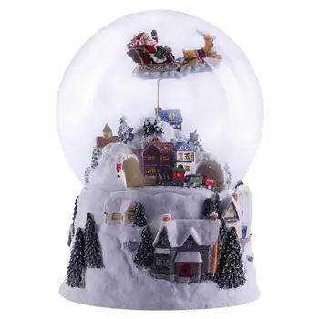Рождественский снежный домик, хрустальный шар, Музыкальная шкатулка с поворотным светом, Многофункциональный хрустальный глобус 4 в 1, Рождественский подарок