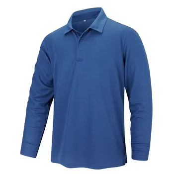 Рубашки поло ZENGVEE с длинным рукавом, модная футболка с отворотом, мужская дышащая рубашка поло для гольфа и тактических занятий