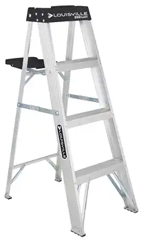 4-дюймовая алюминиевая стремянка Louisville Ladder, грузоподъемность 250 фунтов, W-2112-04S