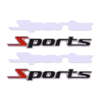 2 шт. Черно-красные металлические спортивные буквы, наклейка на значок автомобиля, эмблема, декор