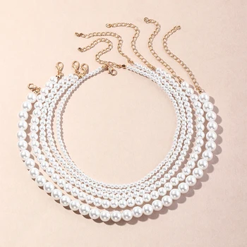 Простые ожерелья из натурального пресноводного жемчуга в винтажном стиле с цепочкой для женщин, Свадебное ожерелье с любовным подарком, Модные Гламурные украшения
