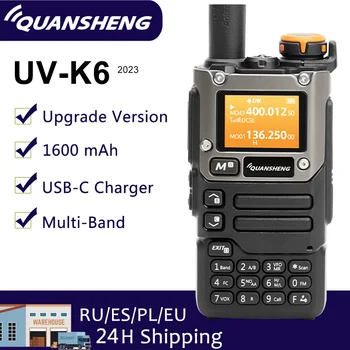 Портативная рация Quansheng UV-K6 UV-K58 мощностью 5 Вт UV-K5 (8) Двухсторонние Радиостанции USB C Прямой Зарядкой, Многополосные AM / FM UHF VHF DTMF UV-K5 Upgrade
