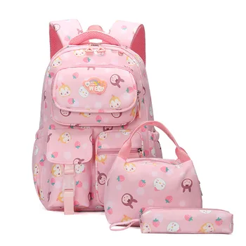 Школьный рюкзак в японском стиле с мультяшным принтом для девочек-подростков, 3 шт. /компл., водонепроницаемые нейлоновые рюкзаки, детские школьные сумки, ранец