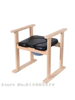 Усиленный стул для унитаза из цельного дерева, стул для домашнего унитаза для пожилых людей, беременные женщины, нескользящий табурет для приседания, табурет для инвалидов