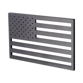 1 пара тисненых 3D металлических наклеек с эмблемой американского флага, Матовых черных патриотических наклеек на автомобили с флагом США, наклеек на кузов автомобиля.