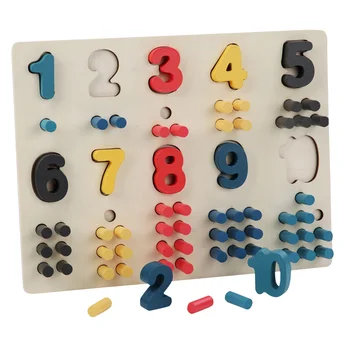 Игрушка для подбора чисел Игрушки Детская игрушка Математический Когнитивный Штабелер Деревянный Арифметический Подсчет Обучение ребенка