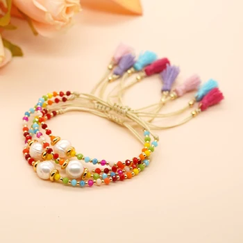 Хрустальные бусины YASTYT Жемчужные браслеты Бусины цвета радуги Жемчужные бусины ручной работы в стиле бохо, модные украшения в подарок для женщин
