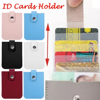 Искусственная кожа тонкий держатель карты доступа, язычок с RFID подкладка из мягкого полиуретана ID держатели для мужчин женщин портативный Билл бумажник учетных данных обложка