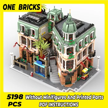 Строительные блоки Moc, модель с видом на улицу, Технический кирпич Гранд Бутик-отеля, строительные игрушки для детей, подарок к празднику