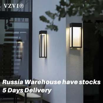 Водонепроницаемые современные уличные настенные светильники VZVI, садовый коттедж, пейзажное крыльцо, уличный фонарь для террасы, балкон, Гараж со светодиодными лампочками