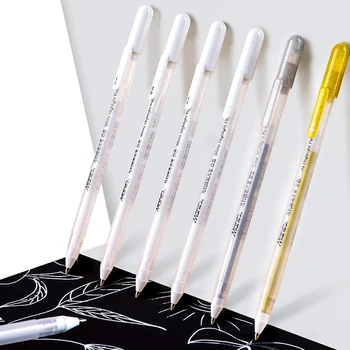 3 Шт 0,8 мм Креативная Гелевая Ручка С Белыми Чернилами Highlight Marker Pen с Тонким Наконечником для Студенческих Канцелярских Принадлежностей Для Рисования И Письма Школьные Принадлежности
