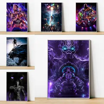 Marvels Black P-Panther Movie Декоративные Картины для Гостиной Плакаты для настенного искусства Дома и украшения Плакат Холст Декор