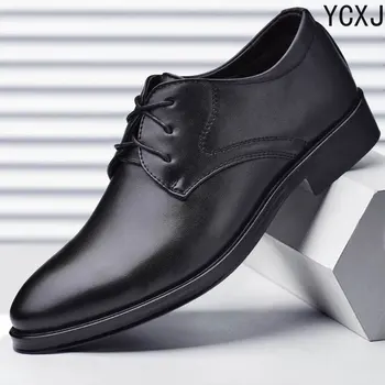 Мужская кожаная обувь, новая мужская деловая одежда, мужская обувь, универсальная мужская повседневная обувь, модельные туфли большого размера 48, свадебные туфли