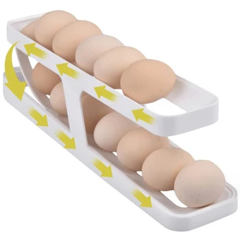 Автоматическая подставка для яиц, кронштейн, ящик для хранения, Органайзер для яиц, рулет, холодильник, дозатор яиц, Использование на кухне