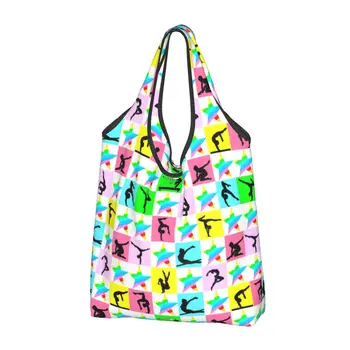 Женская Повседневная сумка для покупок Fierce Gymnast, большая вместительная сумка-тоут, портативная сумка для хранения, складные сумки