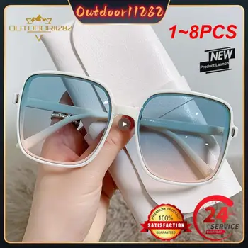 1-8 шт. Ретро Квадратные негабаритные женские Роскошные солнцезащитные очки в большой оправе, Классические Винтажные Очки для водителей UV400 для женщин и мужчин
