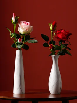 Роскошная ваза для цветов Простая Современная гостиная Белая керамическая ваза в скандинавском стиле Креативное украшение офиса и дома jarrones