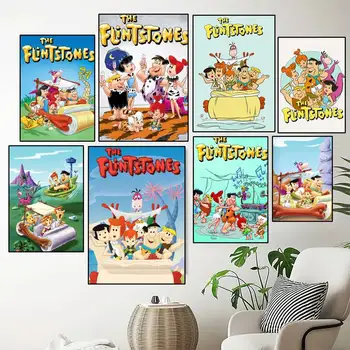 Мультфильм The F-Flintstones Плакат Печатает Настенную живопись Спальня Гостиная Наклейка на стену Маленькая
