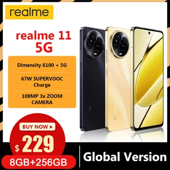Глобальная версия realme 11 5G Dimensity 6100 + 5G Процессор 108 МП Камера 67 Вт Supervooc Зарядка 6,7 