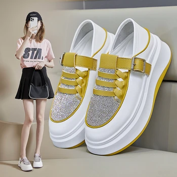 2023 Летние новые повседневные сандалии на толстой подошве с водяными бриллиантами, Цветная спортивная повседневная женская обувь