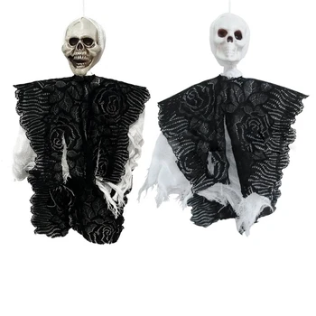 Устрашающий кулон в виде черепа на Хэллоуин, идеальное украшение для вечеринки в доме с привидениями или пугающий друзей и семью Кулон-оберег