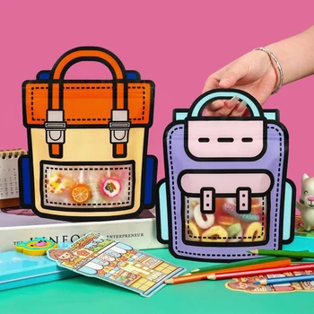 Мультяшная школьная сумка в форме пакетов для конфет, печенья, подарочных пакетов для вечеринок, подарков для детей, подарков на день рождения, упаковочных принадлежностей для закусок.