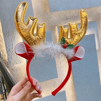 Рождественская повязка на голову, Рождественское украшение, лента для волос, открытка для волос для взрослых, Рождественская шляпа, детская повязка на голову, мультяшные безделушки