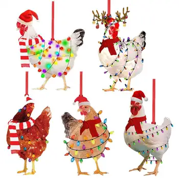Подарок на Новый 2023 год, украшения для Рождественской елки, праздничный декор, шарф, украшения с курицей, прочный Рождественский шарф, подвеска с курицей, прекрасный