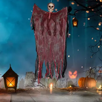 Струящийся халат, реквизит для Хэллоуина, Подвесные призраки для Хэллоуина, Жуткие уличные украшения для Хэллоуина, Реалистичные подвесные призраки для привидений