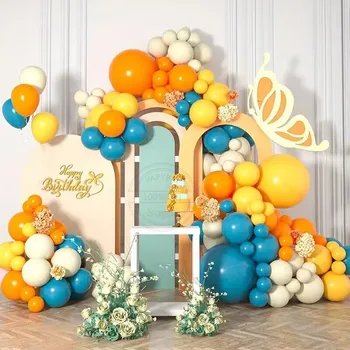 125 шт. Оранжево-Желтый комплект арки из воздушных шаров для ребенка для душа, Юбилея, Дня Рождения, свадьбы, выпускного, офисной вечеринки, украшения своими руками