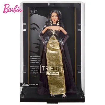 Оригинальная коллекционная кукла Barbie Мария Феликс в мерцающем золотом платье, Фигурки из фирменной коллекции Barbie, Игрушки для девочек в подарок