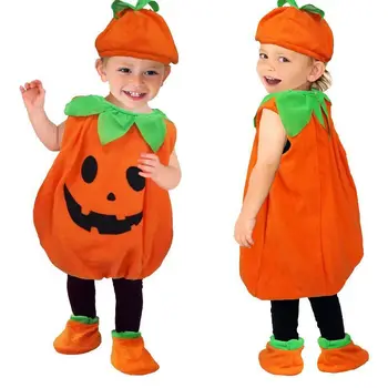 Детские костюмы с тыквой на Хэллоуин, детские костюмы для лепки из тыквы, милые костюмы для ролевых игр в тыкве