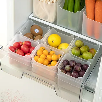 Коробка для консервации в холодильнике, Отделение для приправ для фруктов и овощей с боковой дверцей, Кухонный органайзер, коробка для хранения