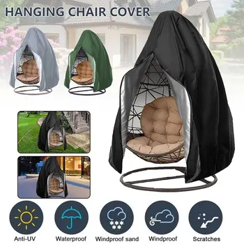 Черный чехол для стула для патио, кресло-качели Egg, водонепроницаемый пылезащитный чехол, защитный чехол на молнии, подвесной чехол для стула на открытом воздухе