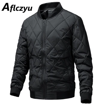 Осенне-зимняя толстая куртка, мужская однотонная бейсбольная куртка, модные повседневные куртки с круглым вырезом, пальто, черная верхняя одежда