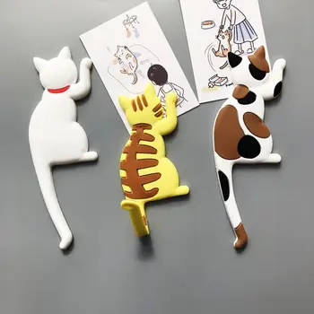 Мини-наклейка для белой доски, креативный магнитный крючок для ключей, настенное крепление, модная магнитная вешалка с японским котом для ресторана