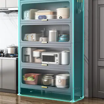 Напольный многослойный кухонный шкаф Современный кухонный стеллаж для хранения мебели для дома Многофункциональный шкаф для кухни A
