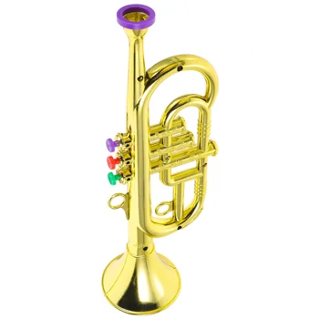 Модель реквизита для музыкальных инструментов, детские игрушки, имитирующие сценические инструменты, Труба, обучающие ретро-игрушки